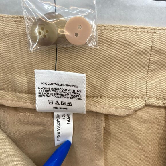 Express Ankle Pants Women's 6 Long Khaki Beige Stretch Fabric Pleated Chino NWT - Picture 14 of 14